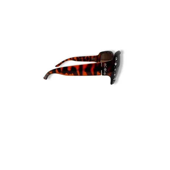 Foster Grant Womens Tortoise Shell Sunglasses Rhinestone Accent Gradient Lenses - Picture 8 of 13